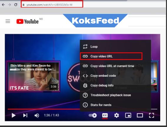 How to find the URL of a YouTube Video Using a browser on a PC